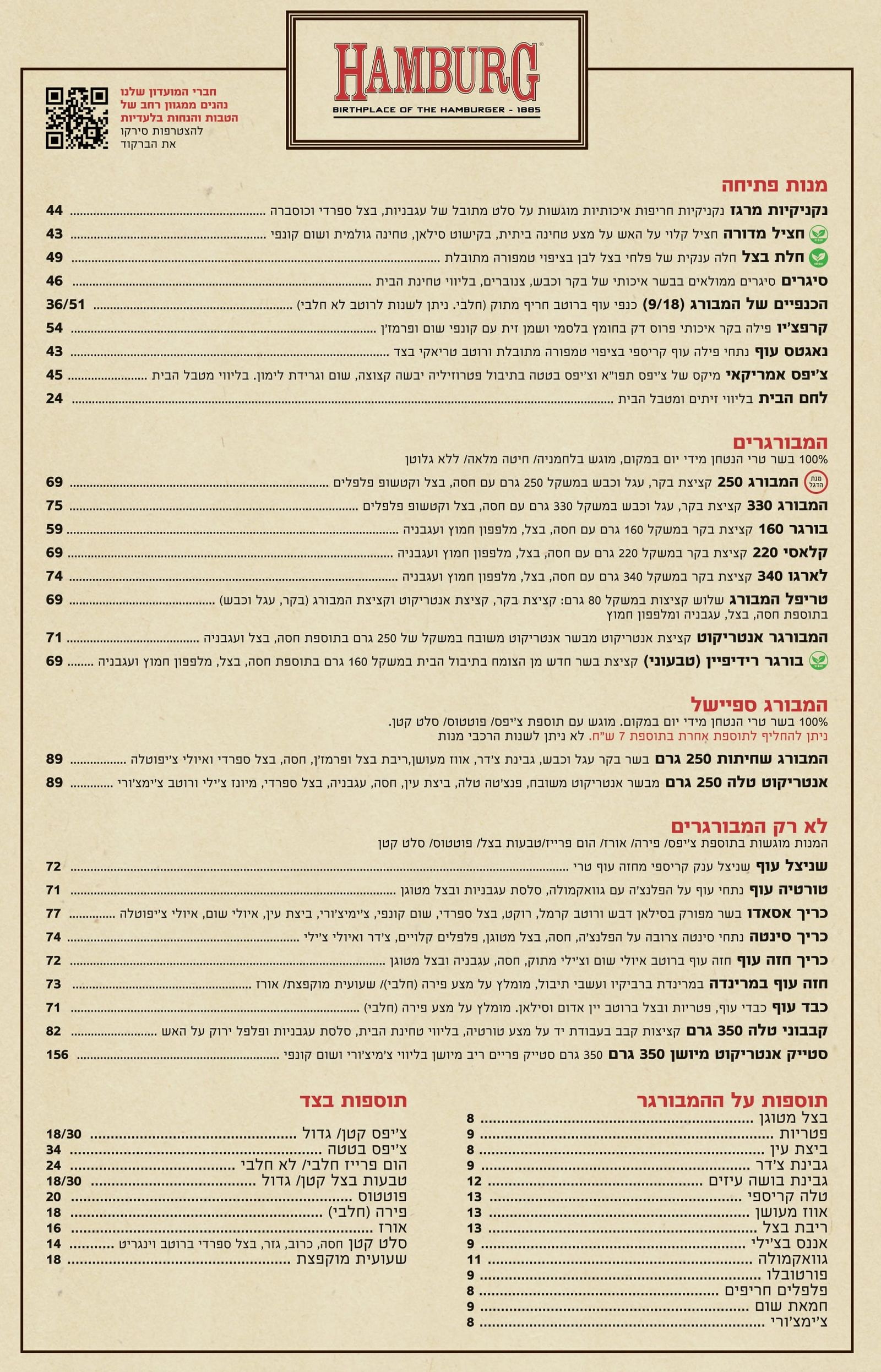 תפריט המבורג 1