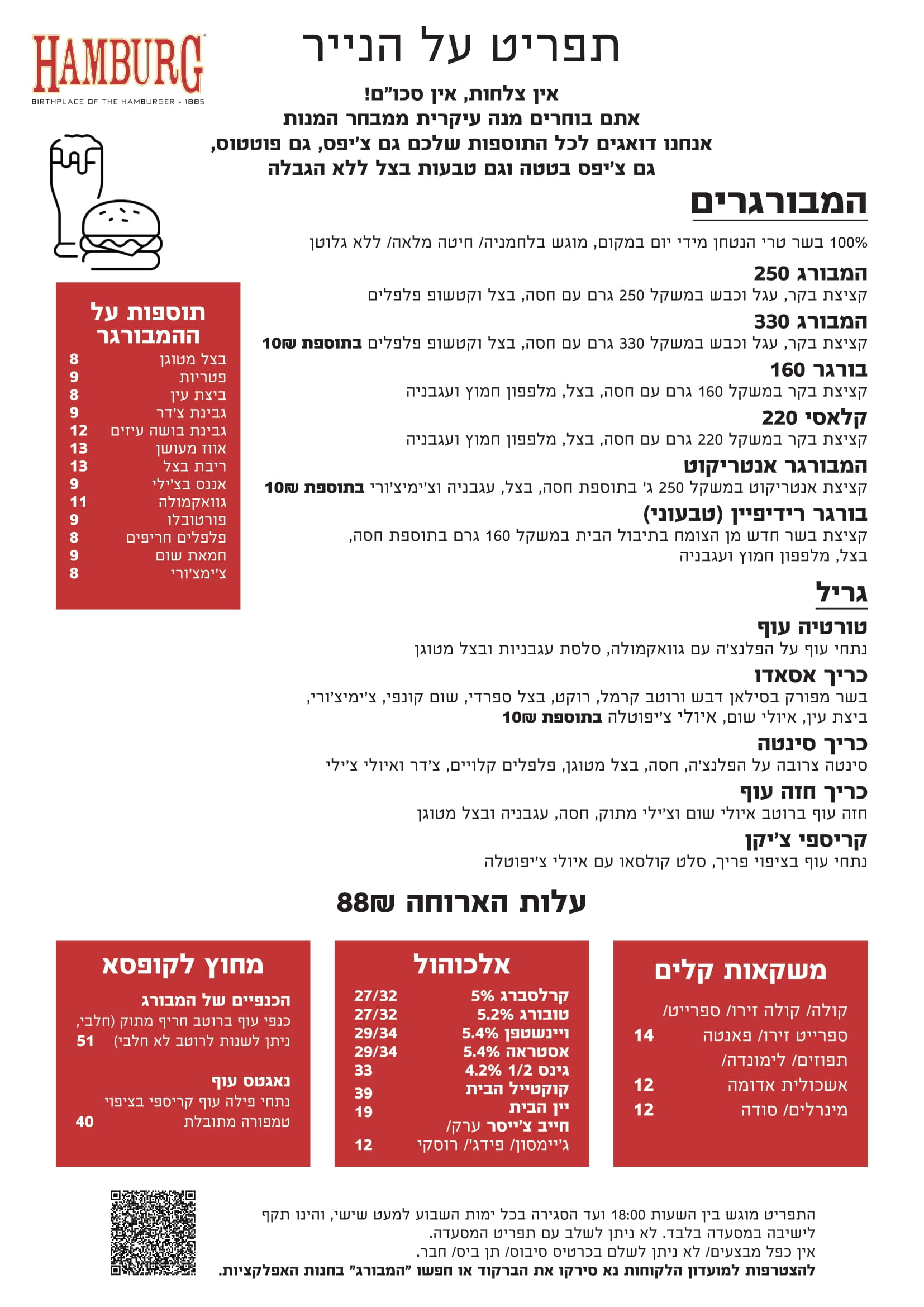 תפריט על הנייר 2025